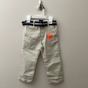 The children’s place nwt khaki pants with navy belt 18-24m
